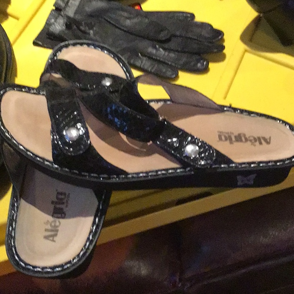 Alegria Sandals, Size 40/10, Black